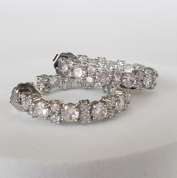 Kenneth Jay Lane Inside Out Statement Hoop Earrings - Picture 8 of 17